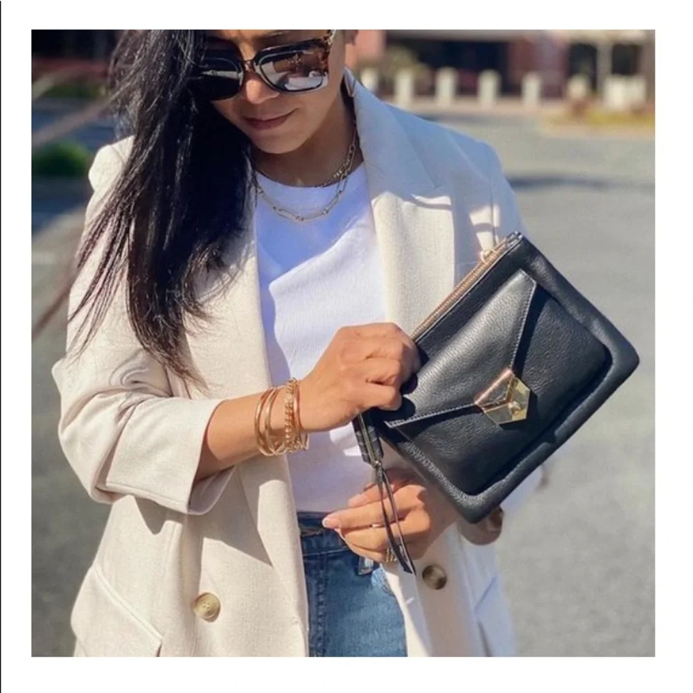 Stella & Dot | Retired Ultra Luxurious Covet Black Leather Crossbody Pur… - Picture 13 of 15